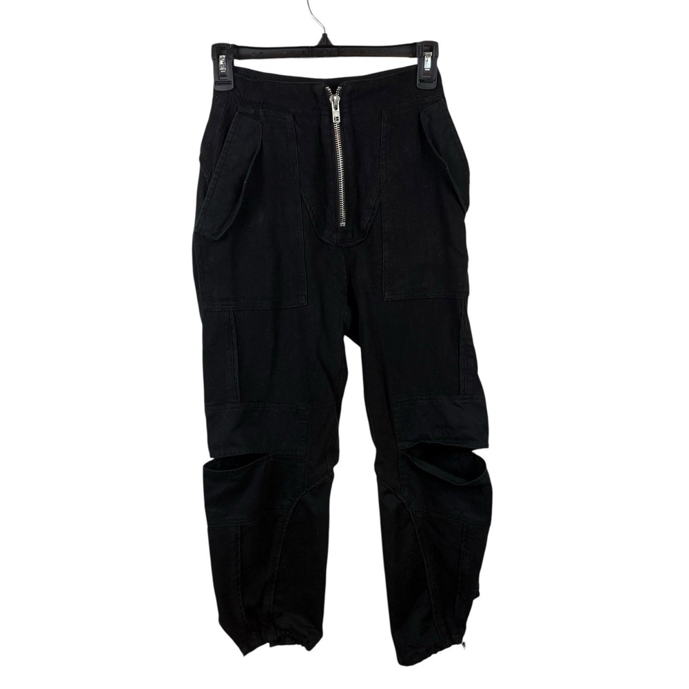 Sundays Anthropologie Black Cut Out Cargo Utility Joggers Size XS/S?